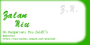 zalan miu business card